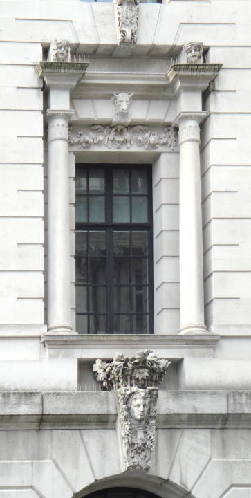 Sculptural decoration around window